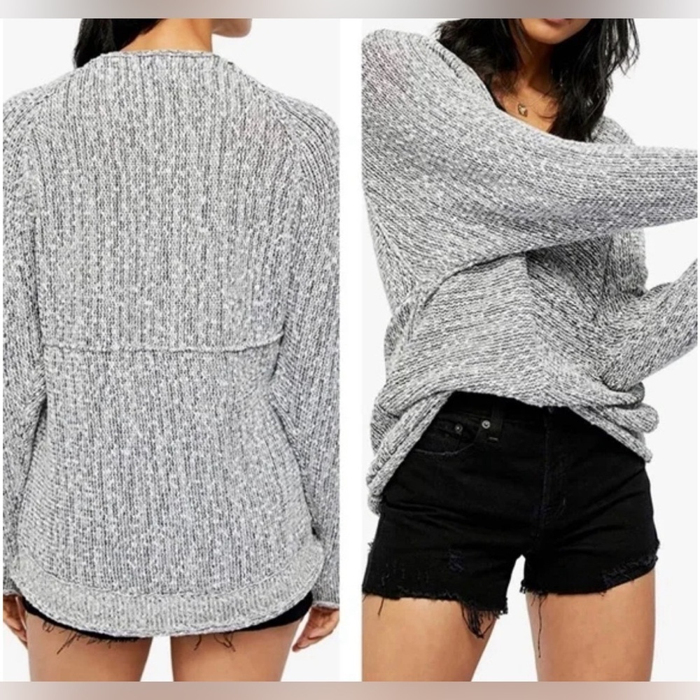 Free People Womens Bright Lights Marled Open Stitch Pullover Sweater Size Small